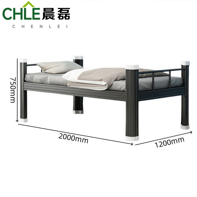 晨磊 钢制单人床 1.2m(床板+床垫) 套高清大图