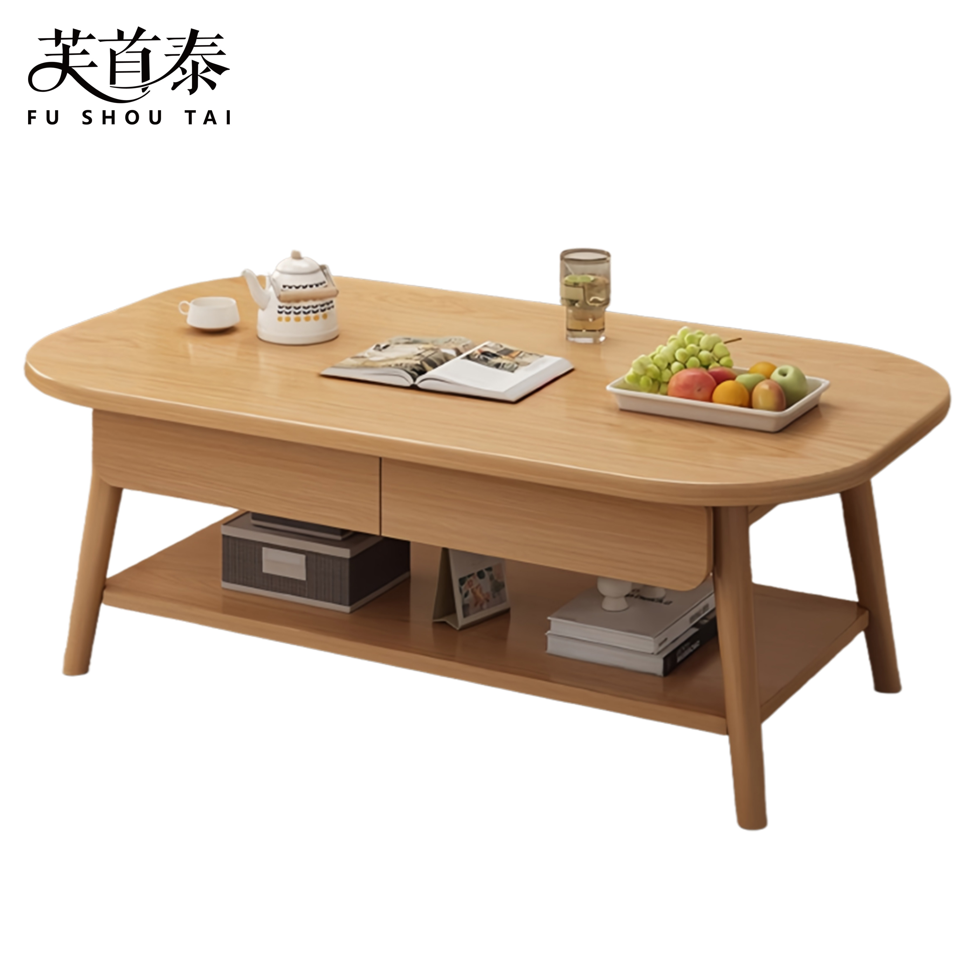 芙首泰双层茶几1200*600*450mm台高清大图