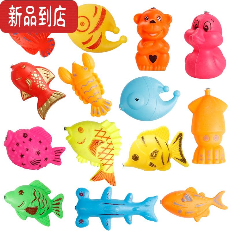 真智力儿童小猫磁性钓鱼玩具 发光鱼 小孩男孩戏水宝宝益智1-2-3-5-6岁 86条磁性鱼[颜色随机 有重复]发光玩具图片