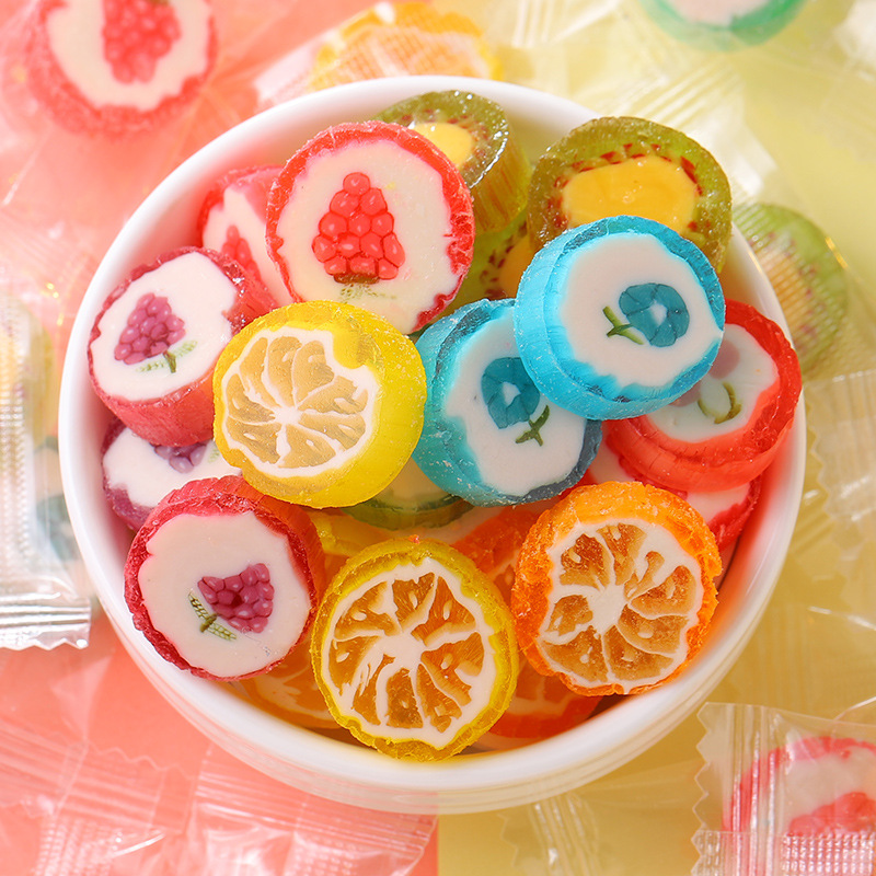 [约200颗]500g/袋混合味水果味切片糖网红糖果混合多口味儿童小零食喜糖棒棒糖囤货批发高清大图