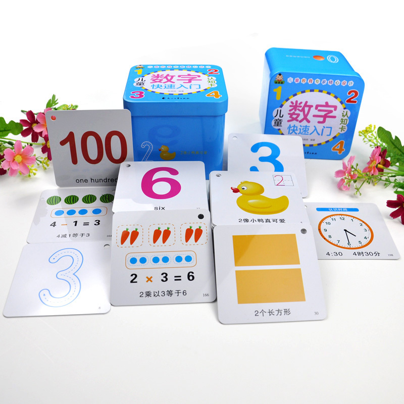 [正版]数字卡片幼儿 启蒙 幼儿园 1-100撕不坏卡片 儿童早教认识数字全套塑料教具 一年级分解组合数学卡 1到10
