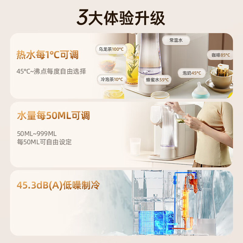 沁园净饮一体机RO反渗透复合滤芯制冷即热台式净饮机免安装速热饮水机家用净水器台上过滤加热直饮水机 小蛮腰Z5151高清大图