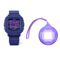 卡西欧手表 G-SHOCK新品小方块设计防水防震运动石英表女款BGD-10K-7 BGD-10K-2数字液晶+LED照明