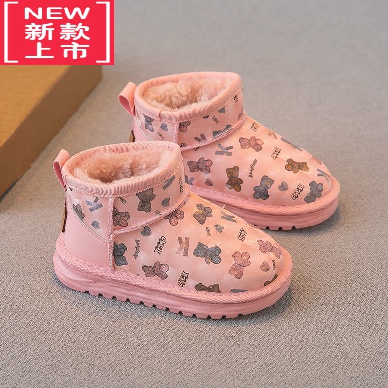 可莉允儿童马丁靴2022冬季新款童鞋男童靴子女童短靴加绒加厚棉鞋防水潮图片