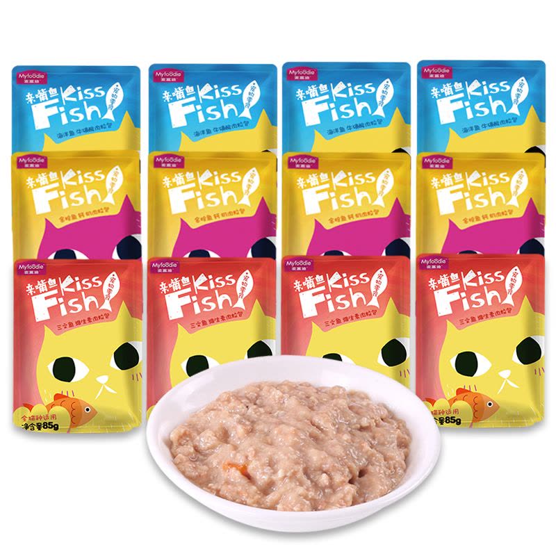 麦富迪猫罐头零食猫湿粮肉粒包营养增肥发腮成幼猫条罐头亲嘴鱼系列湿粮85g*12图片