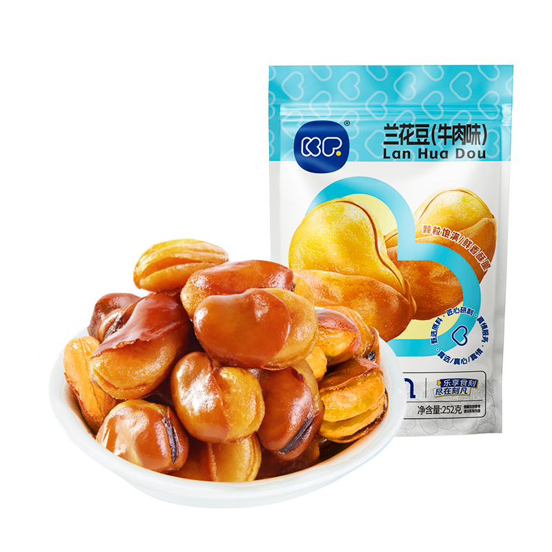 刻凡兰花豆252g*2袋牛肉味香酥炒货干货办公室休闲零食散装下酒菜解馋小吃高清大图