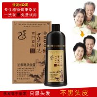 LJGINA 一支黑中华禅洗植物染发剂黑色一洗黑植物洗发水老人白发变黑发膏