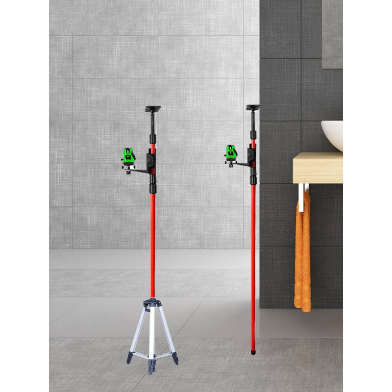 定做恒昌激光水平仪4米支架铝合金伸缩杆吊顶升降支撑杆三脚架