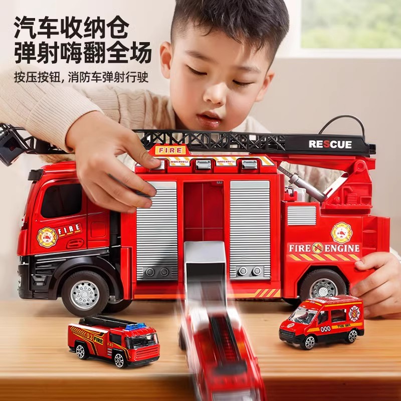 山姆多功能消防车儿童玩具男孩生日大号变形云梯警汽车3到6岁1663高清大图