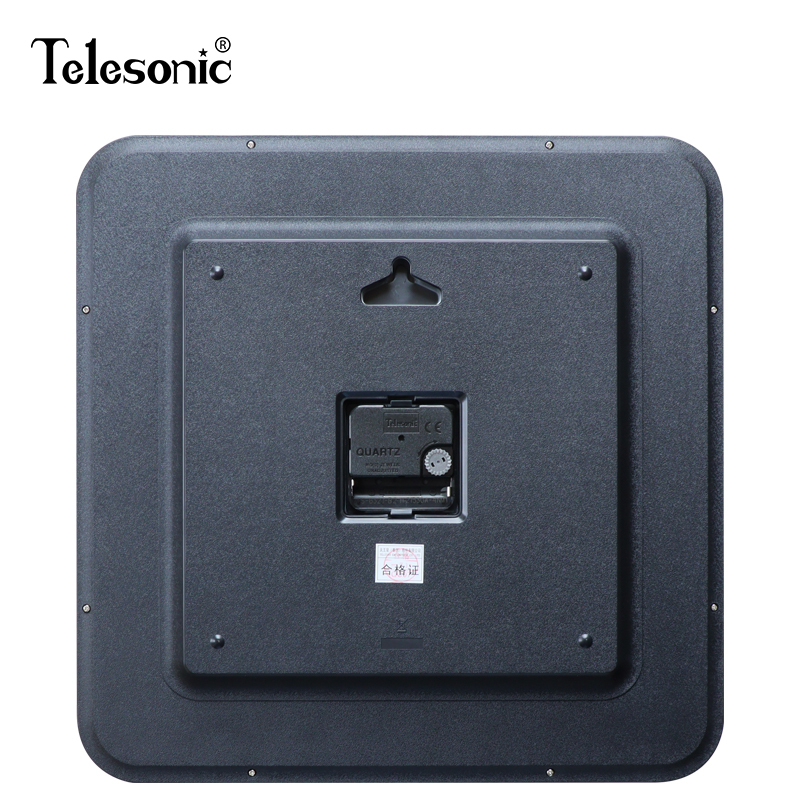天王星telesonic时尚方形挂钟简约客厅石英钟方盘创意现代居家卧室