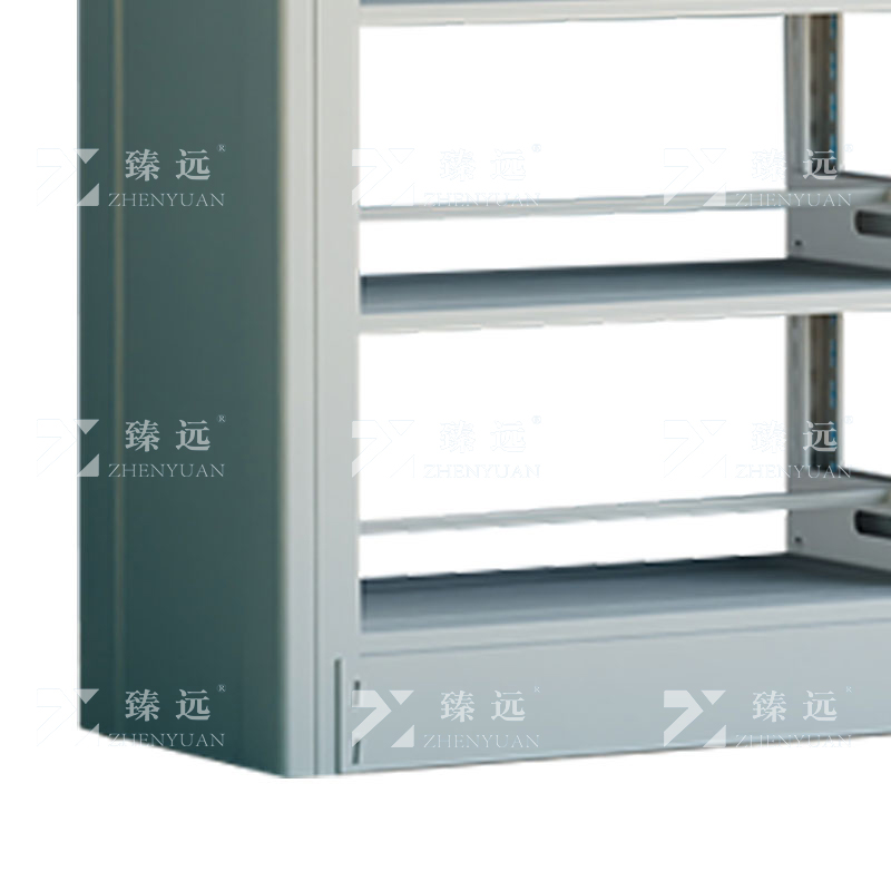 臻远 ZY4072614 钢制书架图书馆书架资料架 双面6层一列四组白色 3700*450*2000高清大图