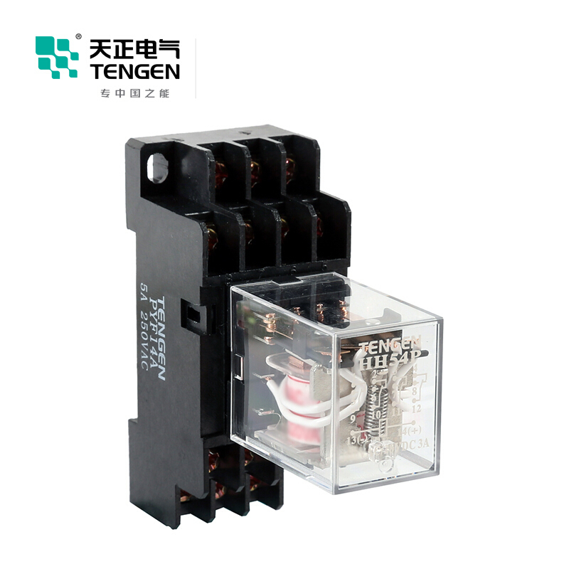 天正电气 HH5 P 小型 4C/O 带灯 10A 120VDC 340040300001 中间继电器