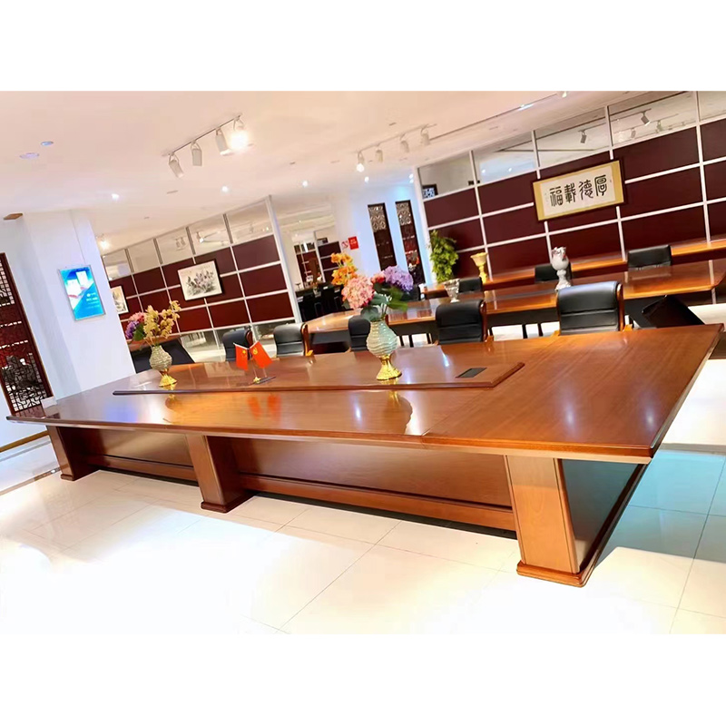 匡大会议桌5.5米油漆会议桌H1705F-5500（5500W*2200D*780H 带花槽）高清大图
