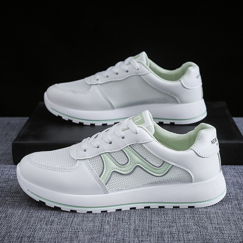 学生网格鞋女波鞋大童女孩球鞋镂空单层网眼板鞋少女鞋子薄款小白鞋