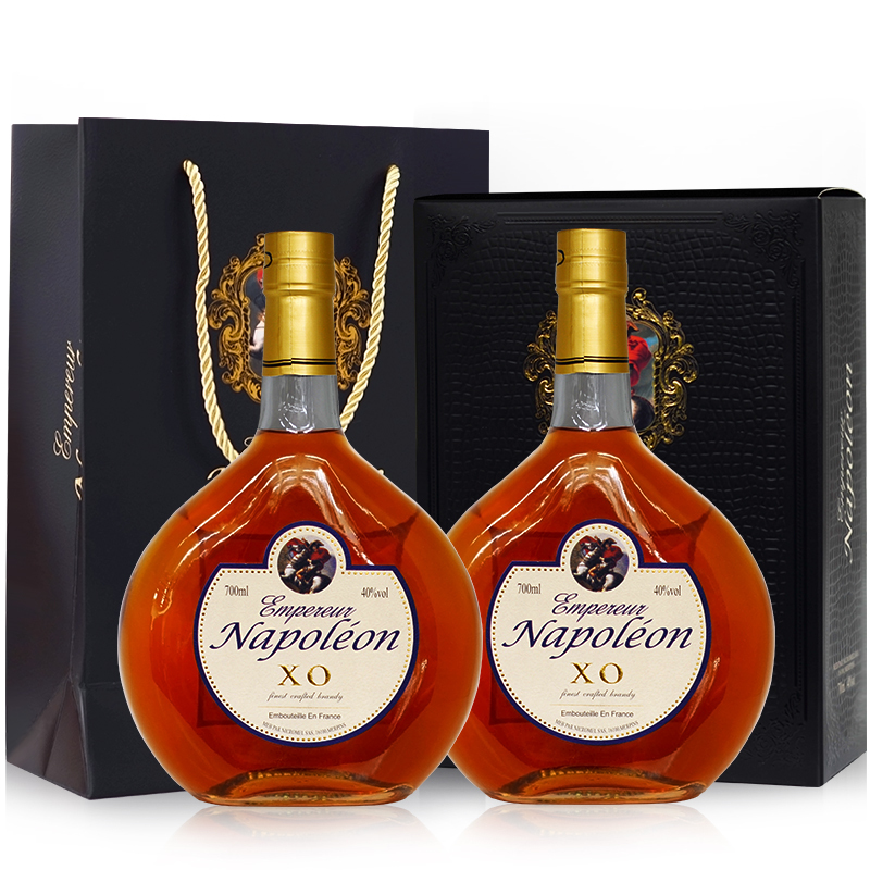洋酒 40度拿破仑xo白兰地 700ml*2瓶 自饮送礼宴请佳品礼盒装【价格