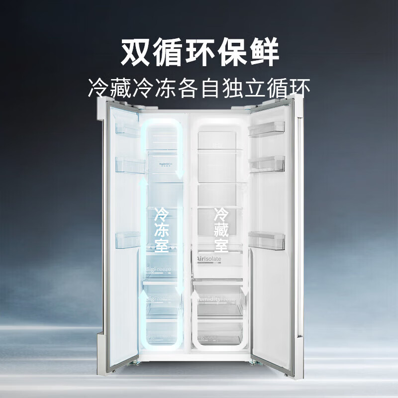 博世(BOSCH)K6A99AA59C冰箱637L大容量对开门家用电冰箱 活氧除菌 星际灰 气密保鲜空间 制冷双循环高清大图