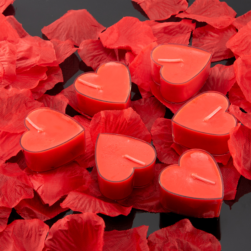 foojo心形蜡烛套装生日浪漫求婚布置表白婚庆蜡烛红色10只