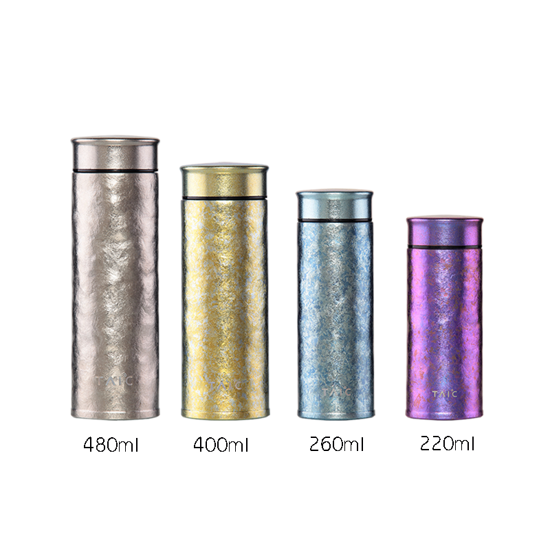 TAI℃钛度 大师系列纯钛保温杯B0269-1702-皓月银/瀚海蓝/流光金/枫叶红/迷梦紫 260ml