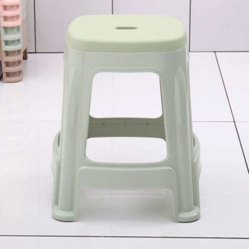 塑料凳子板凳双色凳加厚防滑成人椅子熟胶高凳浴室凳 大号北欧绿(高46cm) 6个图片