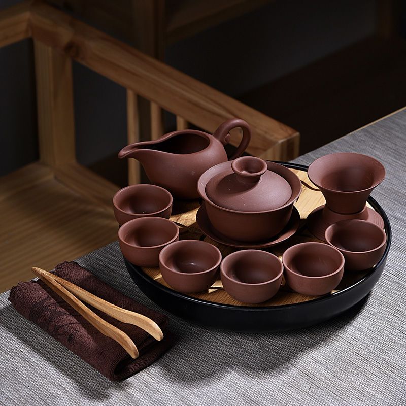 紫砂茶具陶瓷功夫茶具套装茶杯茶壶整套茶具茶道家用简约自动茶具视频