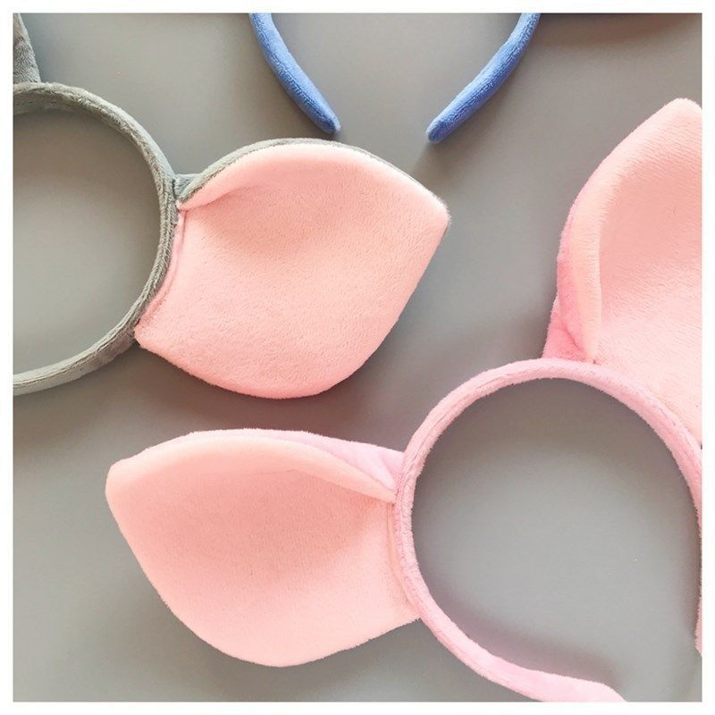 韩国粉色可爱小猪耳朵头饰少女发箍萌猪耳朵发饰头箍女表演道具米妮带