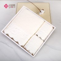 洁丽雅·兰(grace orchid)毛巾礼盒 纯棉健康亲肤泡布玫瑰组合 (2毛巾+1浴巾)装36.5*32.5*6.5