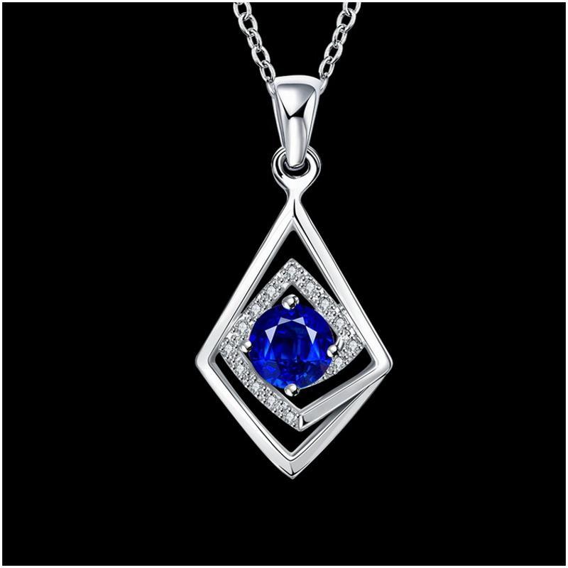 N033Women Silver Necklace 日韩几何简约锁骨项链女银饰坠首饰送女朋友七夕情人节礼物