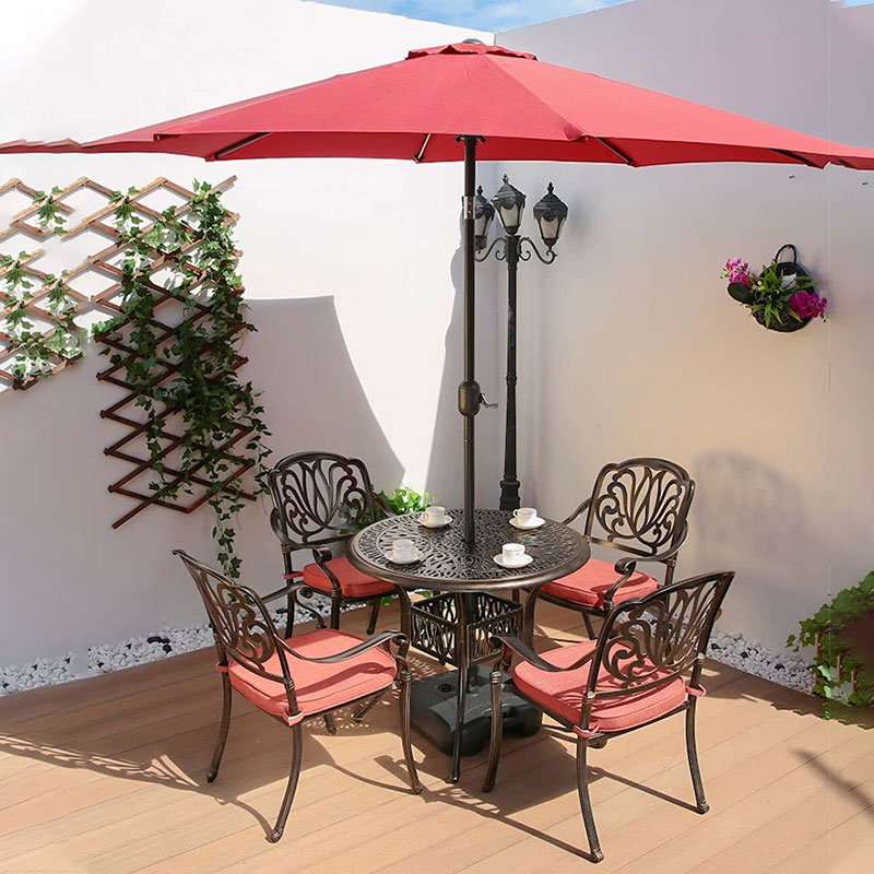 质凡户外铸铝桌椅防水阳台组合套装高清大图