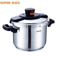 苏泊尔（SUPOR）D22E1 304压力锅正品巧易开不锈钢复底高压力锅 电磁炉燃气通用6L
