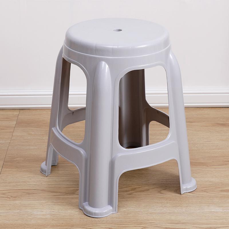 汐岩加厚塑料凳子家用板凳方凳高凳简约客厅餐桌塑胶椅经济型胶凳椅子 单色款灰蓝色:4张