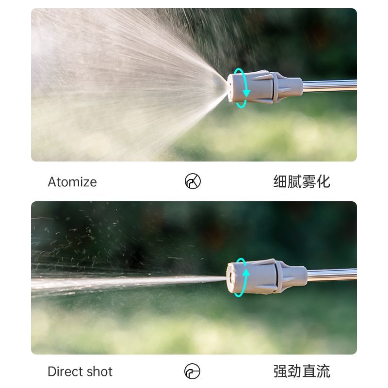 手动气压式浇花喷壶洒水壶浇水壶园艺工具喷雾器喷水壶花洒小喷壶-【园艺喷壶】;1500毫升【短嘴+长嘴】灰高清大图