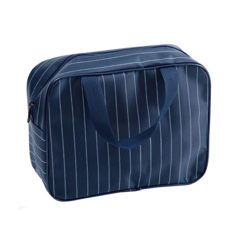 益美洁 YMJ-25918化妆包便捷旅行收纳包条纹手提旅游收纳包 25*9*18cm 蓝色