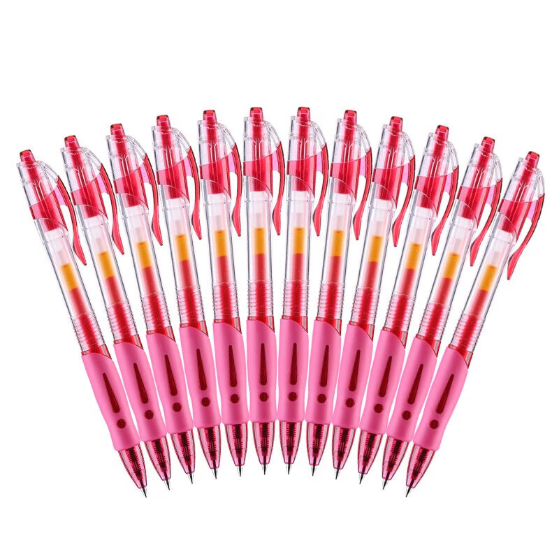 晨光 M&G 按动中性笔 GP-1008 0.5mm(红色))12支/盒 (替芯 G-5)塑料高清大图