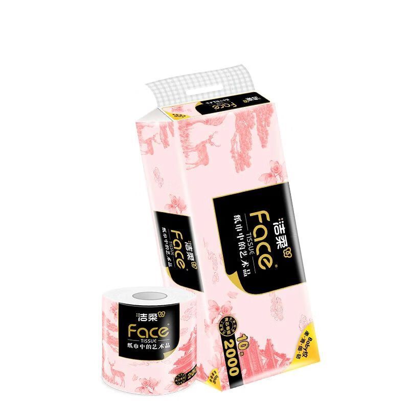 洁柔 BJ219-10A锦绘芳华有芯卫生纸200g4层10卷提装