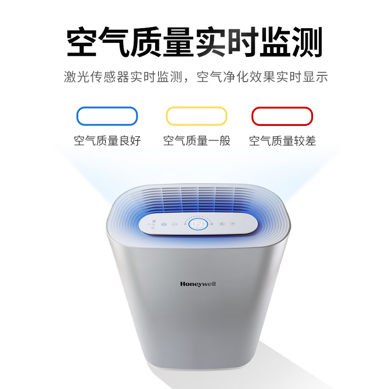 Honeywell 空气净化器 吸猫毛净化器 过滤空气毛发过敏源 家用室内净化器 KJ460F-J21SW