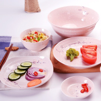 雅诚德(arst)餐具套装陶瓷碗盘组合 日式梅花雪花釉 26头碗碟餐具国产 耐高温釉下彩 乔迁结婚送礼礼盒装 粉色梅花