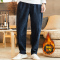 YUANSU中国风裤子男加绒加厚秋冬棉麻长裤宽松亚麻外穿灯笼阔腿休闲裤潮休闲裤