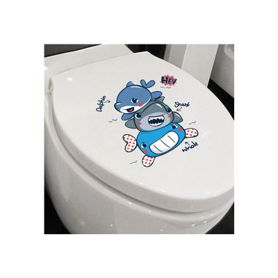 趣涉家居 马桶盖装饰贴画创意粘贴式可爱搞笑卡通厕所挡水冰箱柜子贴纸马桶贴纸居家用品