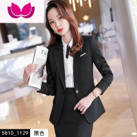 七斓高端西装套装女2023新款春酒店前台工作服职业正装小个子西服外套 3XL 单件黑色西装