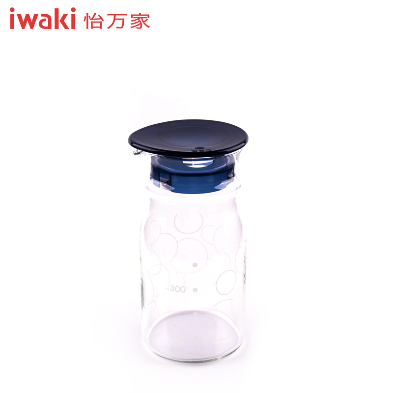 【百年品牌，精致生活，高端耐热玻璃水壶】TC28872B1C 怡万家iwaki耐热玻璃 臻品超轻冷水壶二件套玛瑙蓝