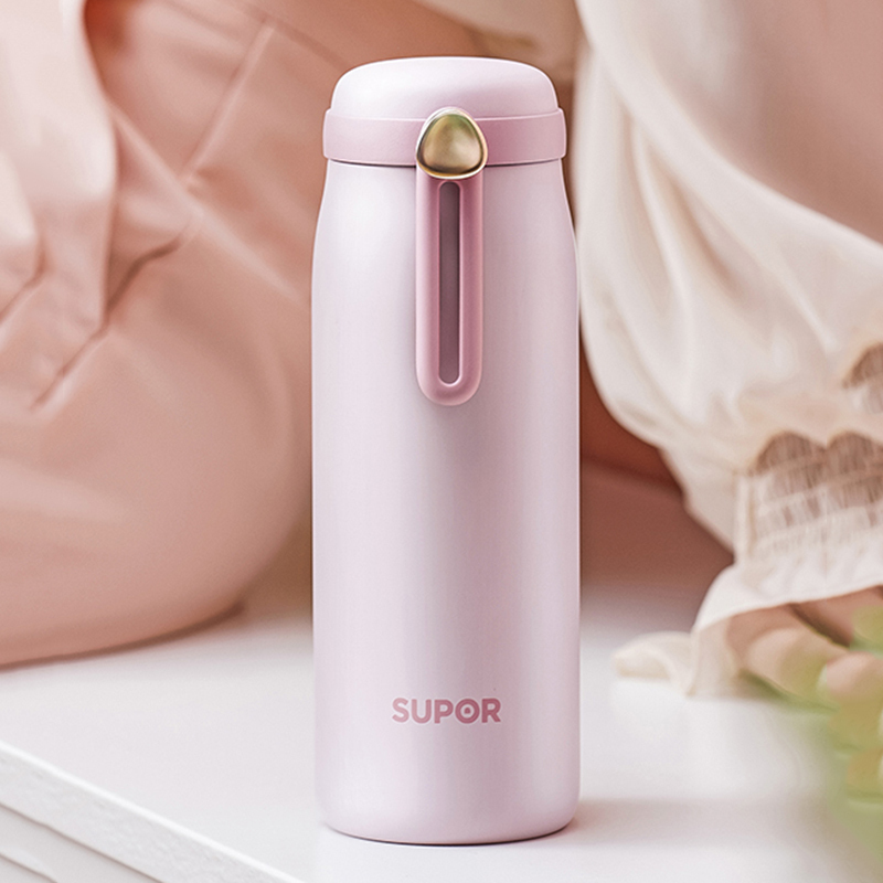 苏泊尔supor云朵轻量保温杯女男学生可爱简约便携带提绳水杯子创意