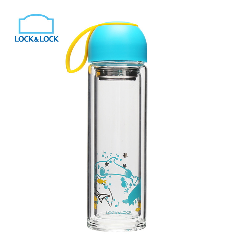 乐扣乐扣（lock&lock）缤纷色彩双层耐热玻璃杯 LLG654PIK 粉色高清大图