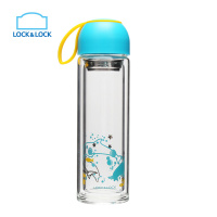 乐扣乐扣(lock&lock)玻璃水杯 LLG654PIK 双层耐热玻璃 (350ml) 粉色 不保温