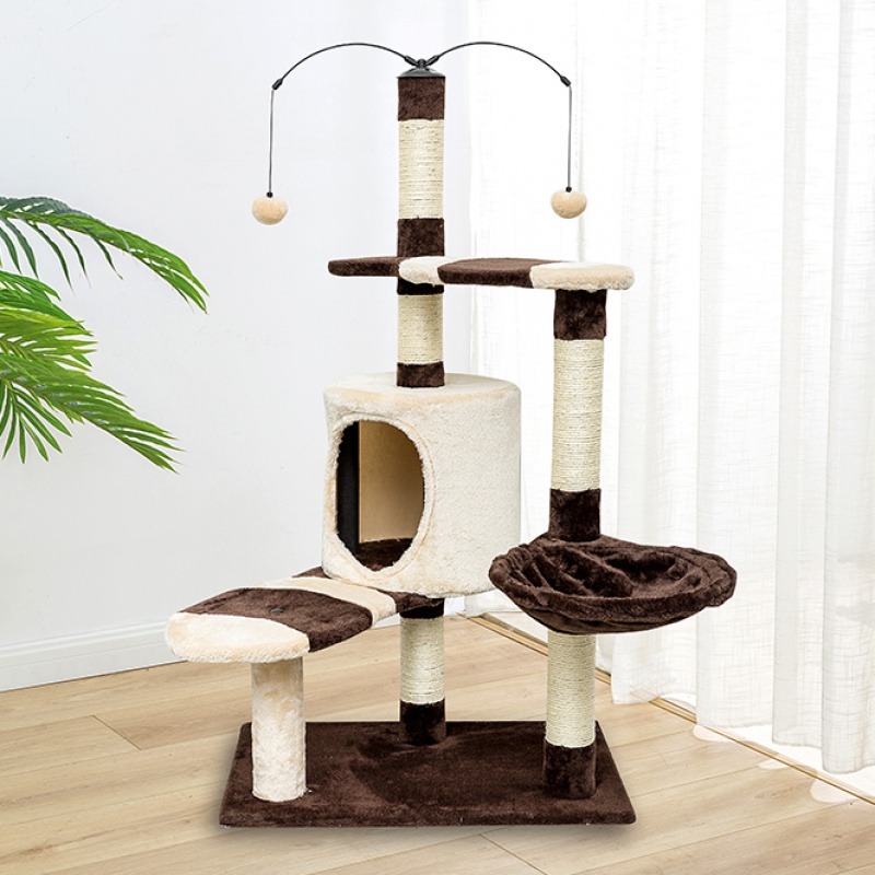猫爬架大型猫咪猫窝树一体剑麻猫玩具猫跳台别墅带窝抓柱爬猫架子高清大图