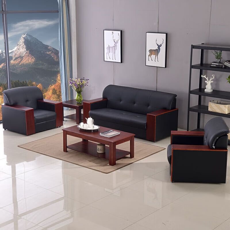 圣斯顿SD-SF9075BK 单人位西皮沙发900*750*830mm(单位:张)黑色高清大图