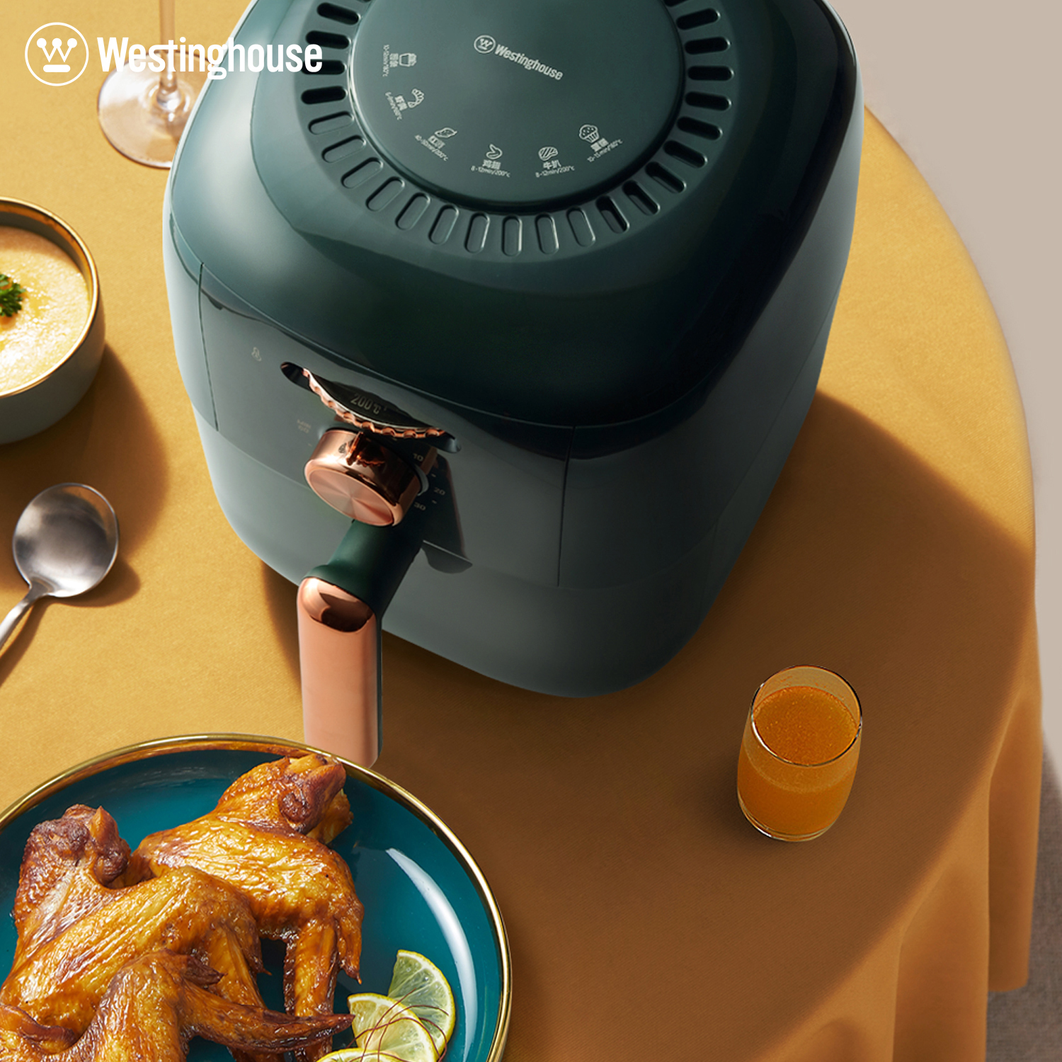 西屋(WESTINGHOUSE) 空气炸锅(墨绿色) WAF-LZ3504E高清大图