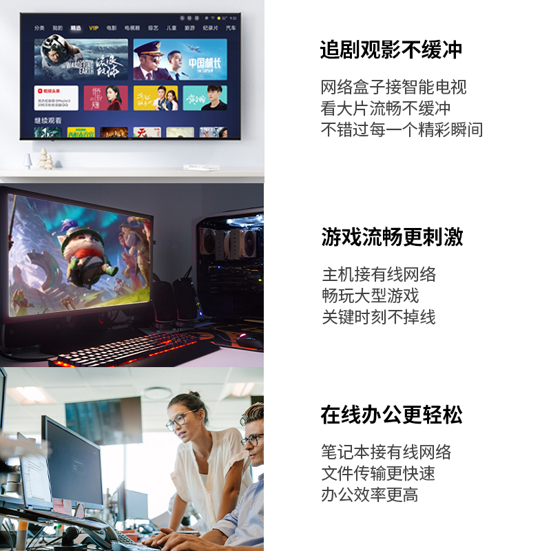 宏碁网线家用千兆超6六类10电脑路由器宽带五5高速成品网络线橙色5米