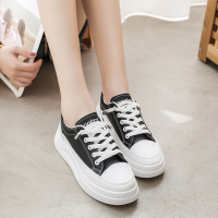 时言SHIYAN 小白鞋女2024新款低帮网红女士单鞋韩版潮流街拍板鞋女松糕厚底百搭休闲鞋女