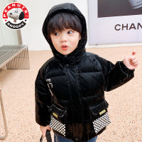 史努比(SNOOPY)儿童羽绒服加厚短款冬季新款洋气中小童纯色白鸭绒羽绒外套AF097
