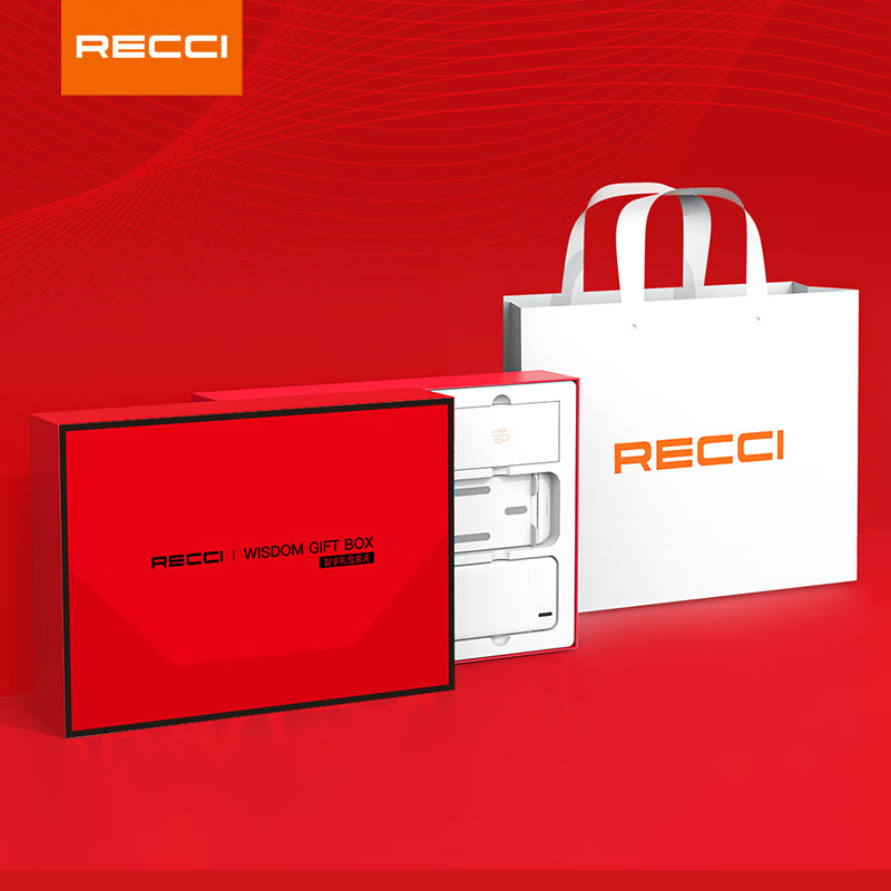 锐思RECCI 套装移动电源/蓝牙耳机/手机支架/充电线四合一礼盒 白色RGB-N10高清大图